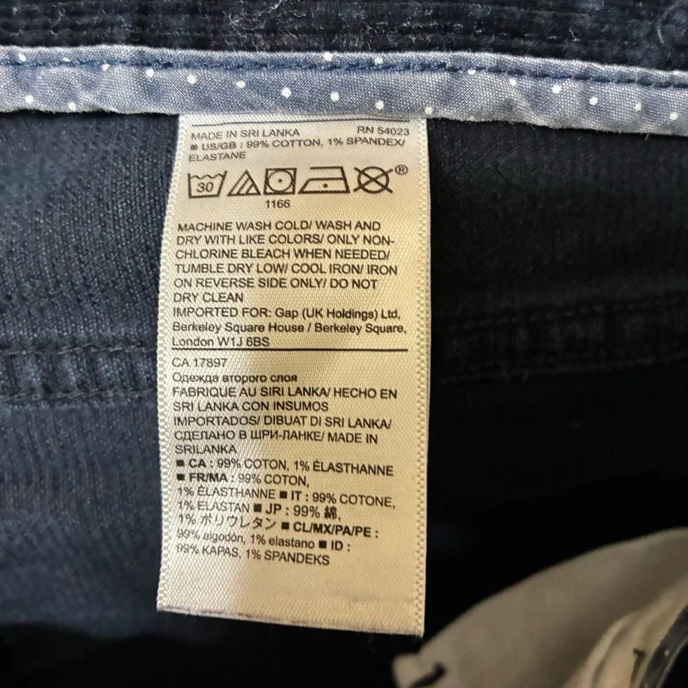 Banana Republic Aiden Pants Men’s 31X30 Navy Blue Corduroy Mid-Rise